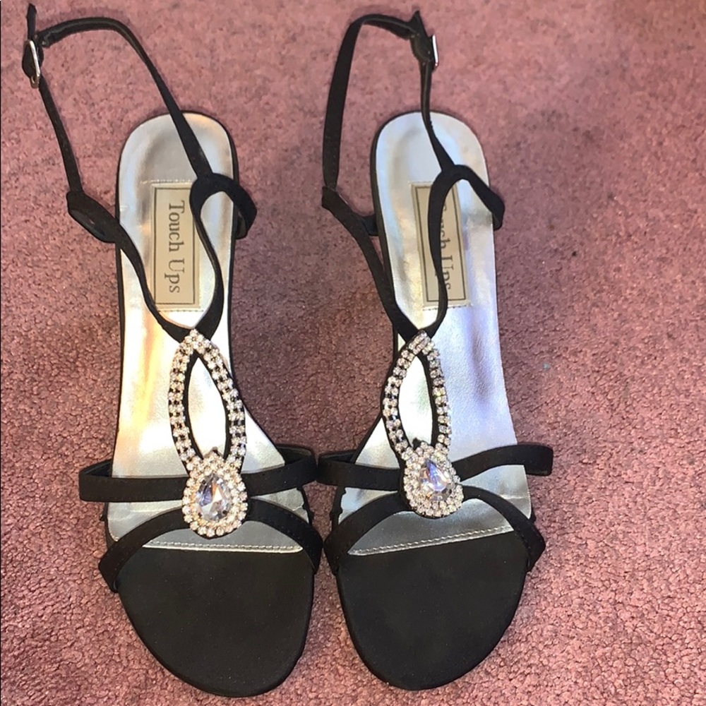 Strappy 1.5 inch Black Heels